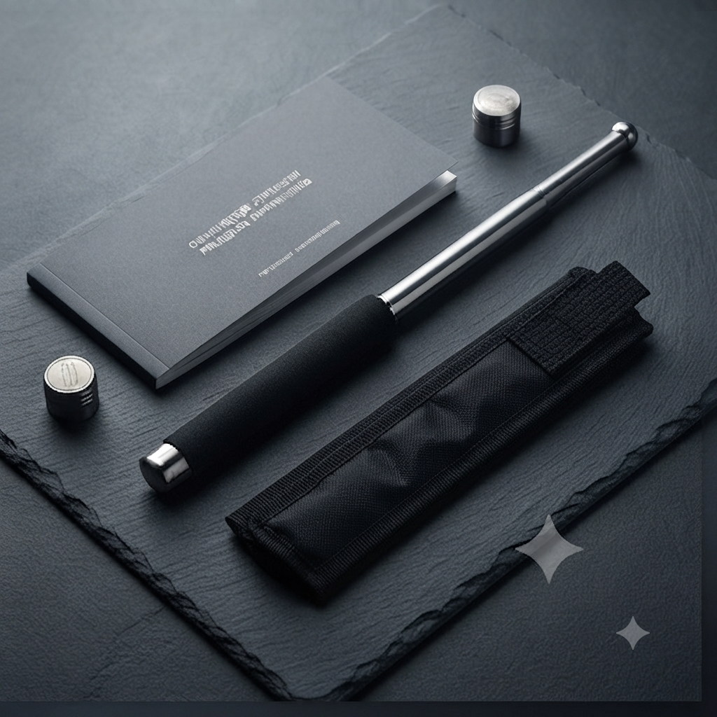 Stainless Steel Portable Folding Stick for Women and Men (Black)