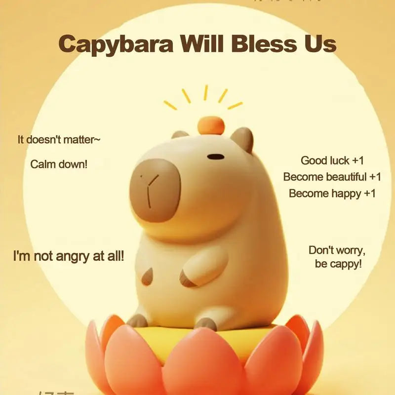 Cute Cartoon Capybara Silicone Night Light